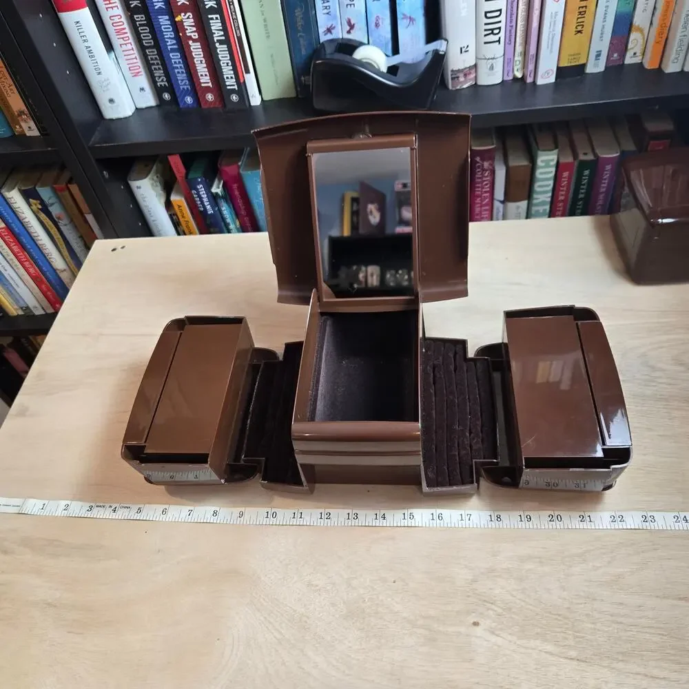 Vintage set The Jewel Kit MCM jewelry box and travel box brown